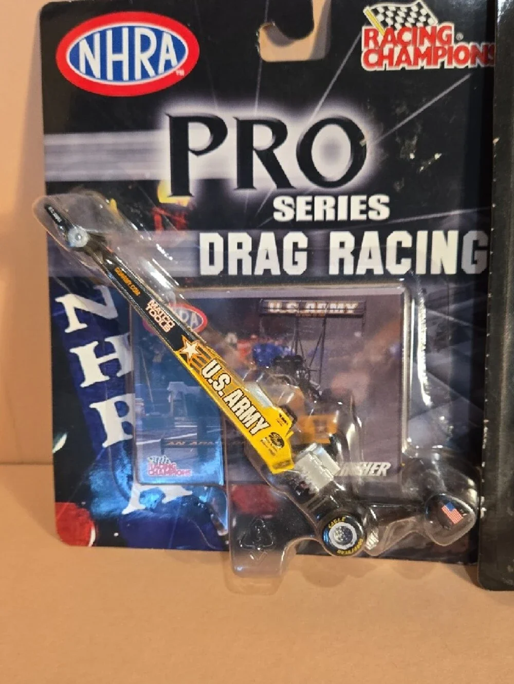 Lot Of 3 NHRA Pro Series & U.S. Army Drag Racing Die-Cast Cars - Gold and Black